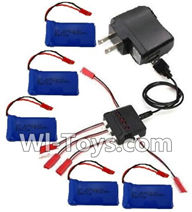 Wltoys V686 V686G V686K parts-16 5pcs 780mah Battery & Upgrade 1-to-5 charger with balance charger & USB-to-Socket Conversion plug & Conversion wire(5pcs) For Wltoys V686 V686G Quadcopter parts,V686 Drone Spare parts